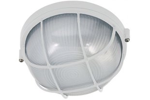 Светильник круг алюм./стекло с решеткой (белый) (E27 max.60W) IP54-HL906 white 070-006-0060 Ararat BR-04862 фото