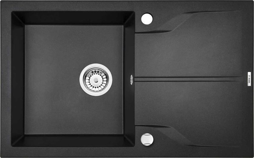 Мойка гранитная ANDANTE, 780x490x190mm, 1 чаша с крылом для сушки, графит, метал, DEANTE BR-0726-NN-10558 фото
