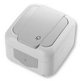 Розетка с заземлением и крышкой Palmiye Viko by Panasonic. Наружный. Белый. IP54. BR-0726-NN-14033 фото