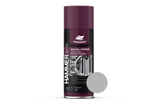 Спрей-краска акриловая молотковая HAMMER SPRAY (400мл) серебро BR-03291 фото
