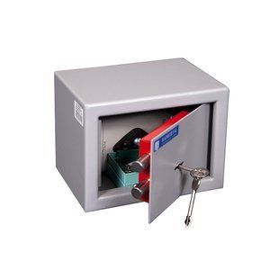 Сейф металлический PARITET-K L.16.K, ключевой замок, внешний 160x220x160 мм, внутренний 157x217x112 мм, 3 кг, серая порошковая покраска BR-0726-NN-8288 фото