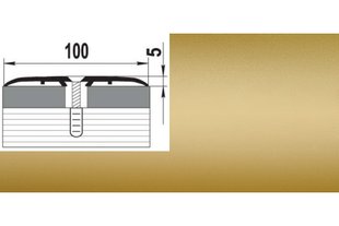 Порог алюминиевый анодированный Золото А100 100мм*5мм - 0,9м GRACE BR-00551 фото