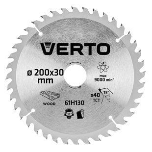 Диск отрезной по дереву 200x30 мм 40 зубьев Verto 61H130 BR-0726-NN-3659 фото