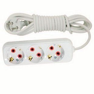 Удлинитель 3 розетки с заземлением TEB. 3 м. Белый. 16 A. BR-0726-NN-16268 фото
