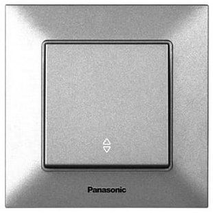 Выключатель проходной одноклавишный Arkedia Slim Panasonic. Серебро. BR-0726-NN-14441 фото