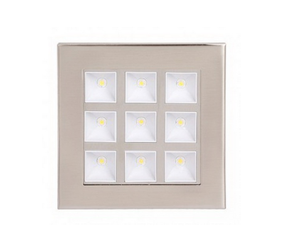 Светильник потолочный точечный квадрат LED 6W 6400K 635Lm (мат. хром) / 220-240V / IP20 HL681L mat/chrom BR-09323 фото
