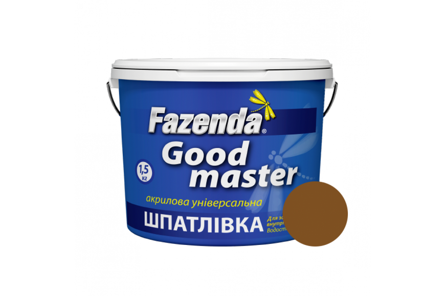 Шпатлевка акриловая цветная орех «Good master» Fazenda, 0,25кг BR-02038 фото