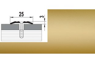 Порог алюминиевый анодированный Золото А1 25мм*3мм - 1,8м GRACE BR-00552 фото