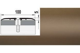 Порог алюминиевый анодированный Бронза А100 100мм*5мм - 1,8м GRACE BR-00780 фото