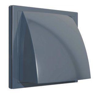 Решетка вентиляционная наружная пластиковая с обратным клапаном 150x150 mm, d100 mm, 1515K10FV BR-0726-NN-9021 фото