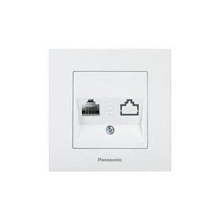 Розетка компьютерная одинарная (RJ45 cat5e), белый, Karre Plus 55 BR-0726-NN-14127 фото