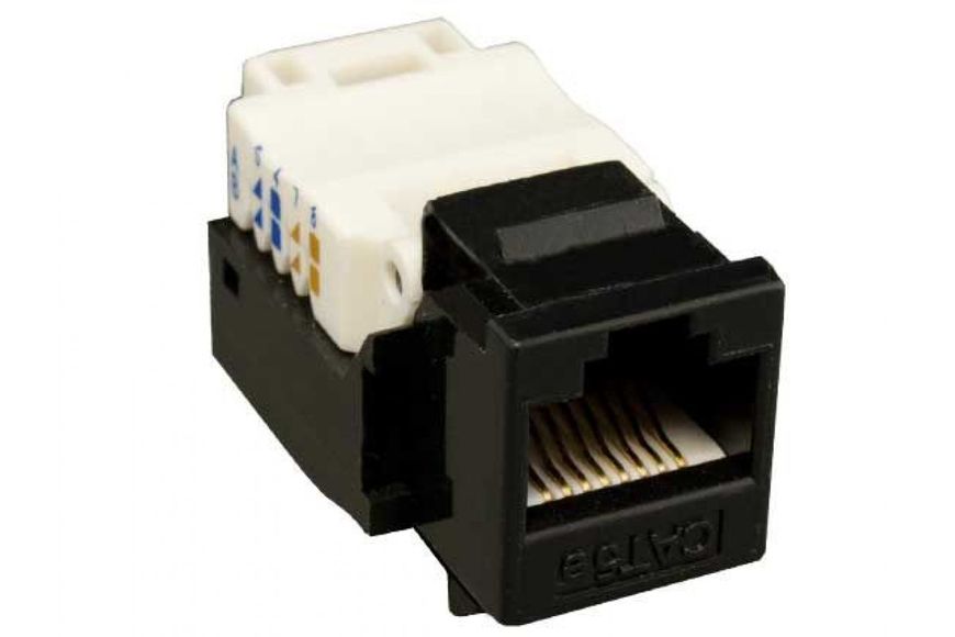 Коннектор в блистере Cat. 5E RJ45 Jack, Black 1116604-2 BR-05590 фото