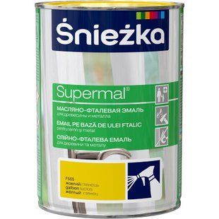 Эмаль Supermal Sniezka. Дерево/ Металл. Желтый. Глянец. 0.8 л. BR-0726-NN-7399 фото