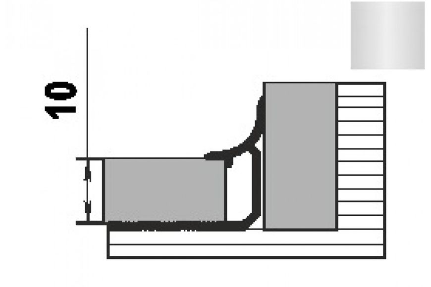 Угол внтуренний анод. с перф. для плитки до 10мм без покрытия Р10ВП - 2,7м GRACE BR-02946 фото
