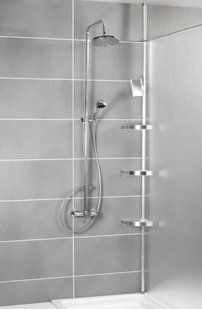 Телескопический душевой уголок, серебряный, Easy, WENKO BR-0726-NN-10042 фото