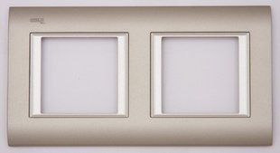 Рама двойная 2 -х модульная Thea Sistema Inox matt Panasonic. Белый BR-0726-NN-13945 фото
