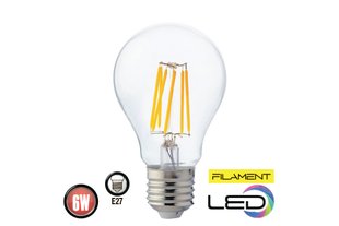 Светодиодная лампа Filament светодиод. нить 6W Е27 4200К 400Lm 220-240V 001-015-0006 Filament BR-04462 фото