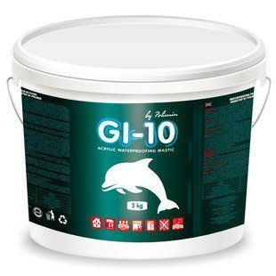 Однокомпонентная гидроизоляционная мастика Polimin GI-10 acrylic waterproofing mastic. 3 кг. BR-0726-NN-13839 фото