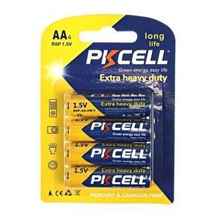 Батарейки PKCELL Extra Heavy Duty, AA, R6P, 1.5V, блистер, 4 шт BR-0726-NN-8359 фото