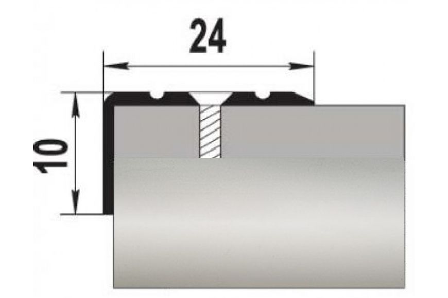 Порог алюминиевый анодированный Серебро Д1 24мм*10мм - 0,9м GRACE BR-00517 фото