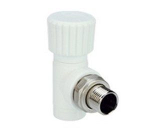 Кран вентильный ППР для радиатора угловой d20х1/2'Н белый EMIRPLAST BR-0726-NN-11540 фото