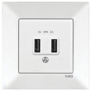 Meridian Розетка USBх2. 5В-2А. белый BR-0726-NN-14216 фото