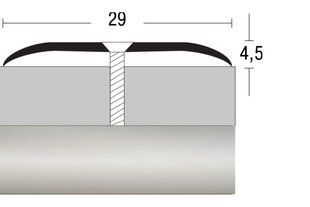 Порог алюминиевый анодированный Серебро А30 29мм*4,5мм - 0,9м GRACE BR-00523 фото