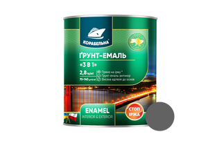 Грунт-эмаль на ржавчину 3в1 ТМ Корабельная графит матовая 2,8 BR-0726-LR-1907 фото