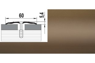 Порог алюминиевый анодированный Бронза А60 60мм*5,4мм - 0,9м GRACE BR-00775 фото