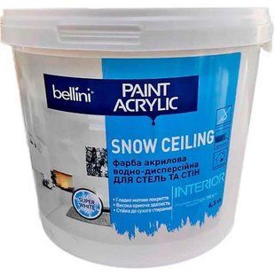 Краска акриловая водно-дисперсионная для стен и потолков Snow Ceiling Paint Acrylic Bellini.4.0 кг. BR-0726-NN-7182 фото