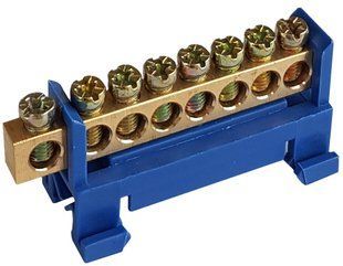Шина нулевая на DIN-рейку, 8 х 16 mm2, синий, Promfactor BR-0726-NN-16731 фото