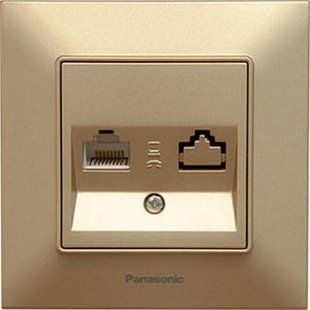 Розетка компьютерная одинарная ' RJ45 cat6 ' Arkedia Slim Panasonic. Бронза BR-0726-NN-14223 фото