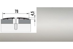 Порог алюминиевый анодированный Серебро А80 78мм*4мм - 1,8м GRACE BR-00518 фото