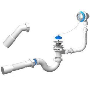 Сифон АНИ для ванны 1 1/2'' с гибкой трубой 40x50. Aniplast 'E156' BR-0726-NN-10668 фото
