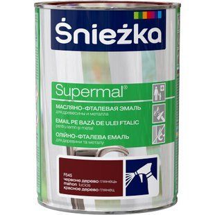 Эмаль Supermal Sniezka. Дерево/ Металл. Красное дерево. Глянец. 0.8 л. BR-0726-NN-7416 фото