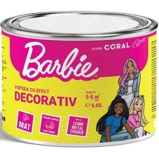Краска декоративная с блёстками белая матовая, Barbie Coral Effetto BR-0726-NN-7052 фото