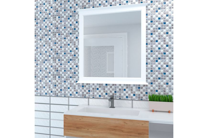 Панель ПВХ Мозаика Коллаж голубой 955х480мм - ТМ GRACE BR-0726-LR-2013 фото