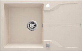 Мойка гранитная EVORA, 780x440x180mm, 1 чаша с крылом для сушки, песочный, DEANTE BR-0726-NN-10532 фото