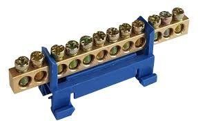 Шина нулевая на DIN-рейку, 12 х 16 mm2, синий, Promfactor BR-0726-NN-16734 фото