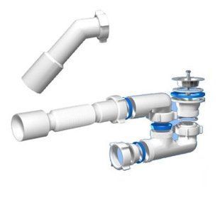 Сифон АНИ для душевого поддона 1 1/2 'x40 с гибкой трубкой 40x50. Aniplast 'E216' BR-0726-NN-10679 фото
