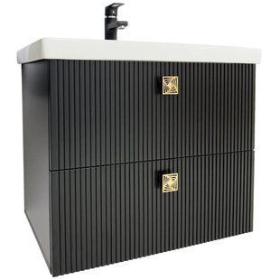 Шкаф с умывальником Toledo 2 80 см черный матовый MASHTAB BR-0726-NN-10521 фото