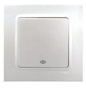 Выключатель перекрестный одноклавишный Linnera Life Viko by Panasonic. Белый жемчуг BR-0726-NN-14191 фото