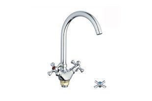 Смеситель Zerix TLA 722 кухня, высокий излив, гайка, двухвентильный ZERIX BR-03089 фото