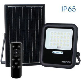 Прожектор с солнечной панелью, HECTOR SOLAR, 100W, 850 lm, 6400K, IP65, Vivalux BR-0726-NN-16578 фото