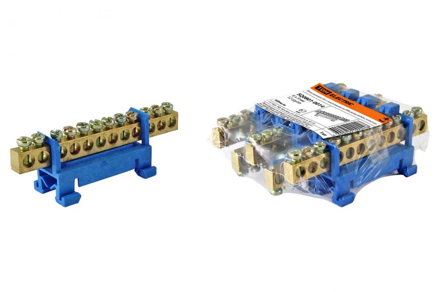 Шина 'N' нулевая с изолятором на DIN-рейку 6x9мм стойка мал. 12 групп TDM SQ0801-0014 BR-01458 фото