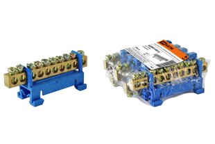 Шина 'N' нулевая с изолятором на DIN-рейку 6x9мм стойка мал. 10 групп TDM SQ0801-0013 BR-01459 фото