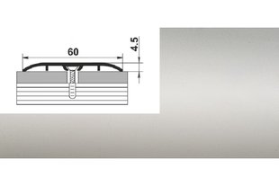 Порог алюминиевый анодированный Серебро B60 60мм*5,4мм - 1,8м GRACE В60 BR-00530 фото