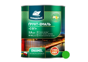Грунт-эмаль на ржавчину 3в1 зеленая 0,9 Корабельная BR2-0117 фото