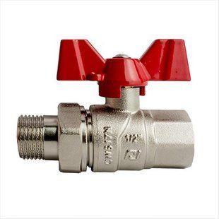 Кран шаровой с американкой. НВ 1/2'. усиленный. бабочка. Rubano BR-0726-NN-10406 фото