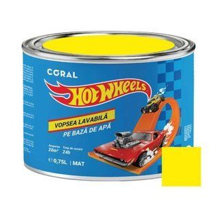 Краска моющаяся, матовая, желтая, 0.45L, Hot Wheels, Coral BR-0726-NN-7150 фото